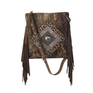 Ariat Ladies Nashville Crossbody Calfhair Purse Bag Genuine Leather NEW